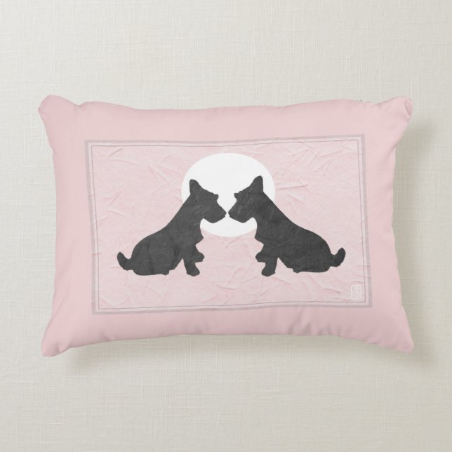 Wee Scotties Pink Puppy Liebe Accent Pillow Dekokissen (Vorderseite)