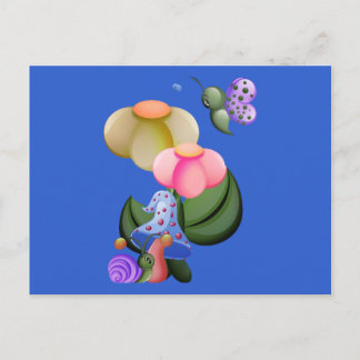 Wee View Snail & Butterfly Postkarte