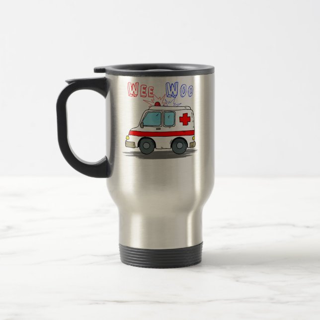 Wee Woo Boo Bus Ambulance Funny EMS EMT Parame Reisebecher (Links)
