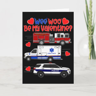 Wee Woo Sei Mein Valentins-Feuerwehrauto Krankenwa Karte