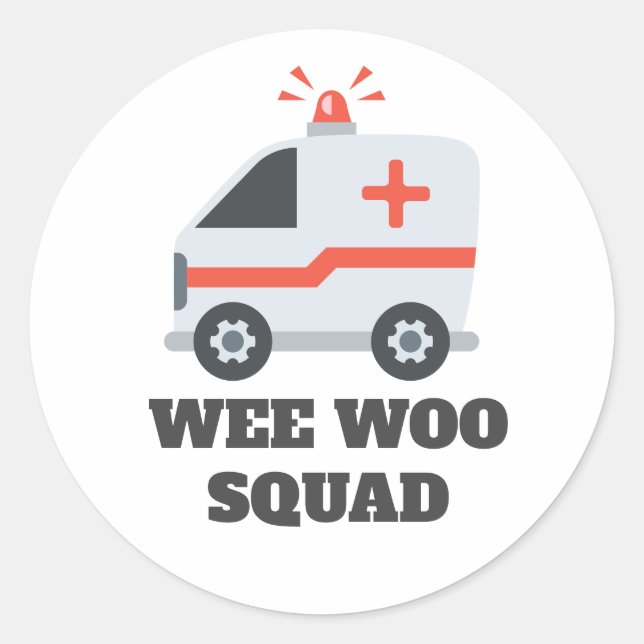Wee Woo Squad, Ambulanz EMS 911 Runder Aufkleber (Vorderseite)
