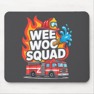 Wee Woo Squad Feuerwehrmann Spaß Design Mousepad