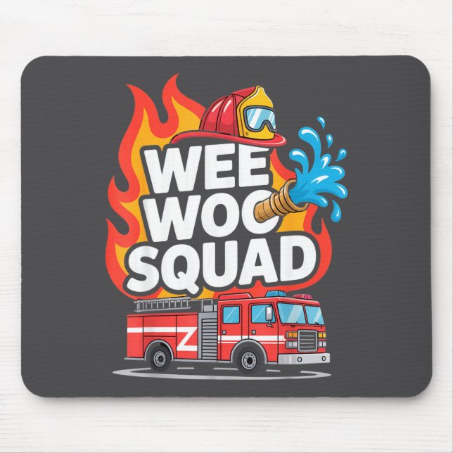 Wee Woo Squad Feuerwehrmann Spaß Design  Mousepad (Vorne)