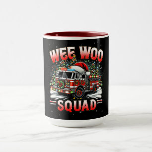 WEE WOO Squad Weihnachtsdesign mit Feuerwehrauto  Tasse