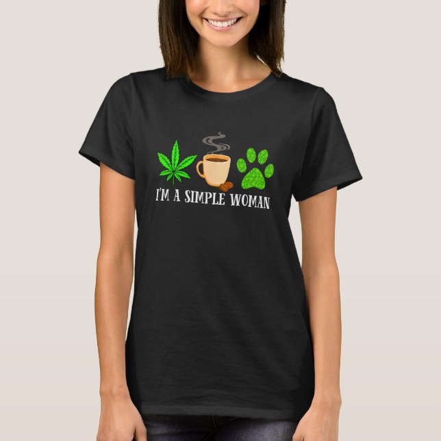 Weed Coffee Dog  Animals Fur Paw Dog Dad Mom T-Shirt (Vorderseite)