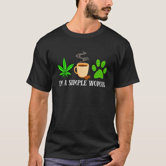 Weed Coffee Dog  Animals Fur Paw Dog Dad Mom T-Shirt (Vorderseite)