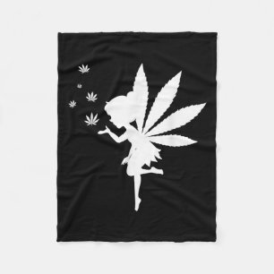 Weed Fairy Fantasy Leaf Stoner Pot Smoker Fleecedecke