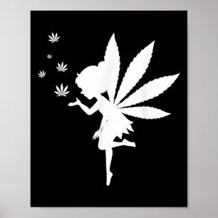 Weed Fairy Fantasy Leaf Stoner Pot Smoker Poster
