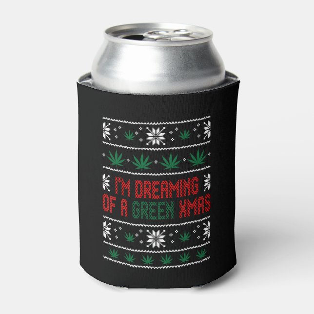 Weed Green Ugly Weihnachts Sweater Xmas Dosenkühler (Kanne Vorderseite)
