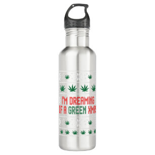 Weed Green Ugly Weihnachts Sweater Xmas Edelstahlflasche