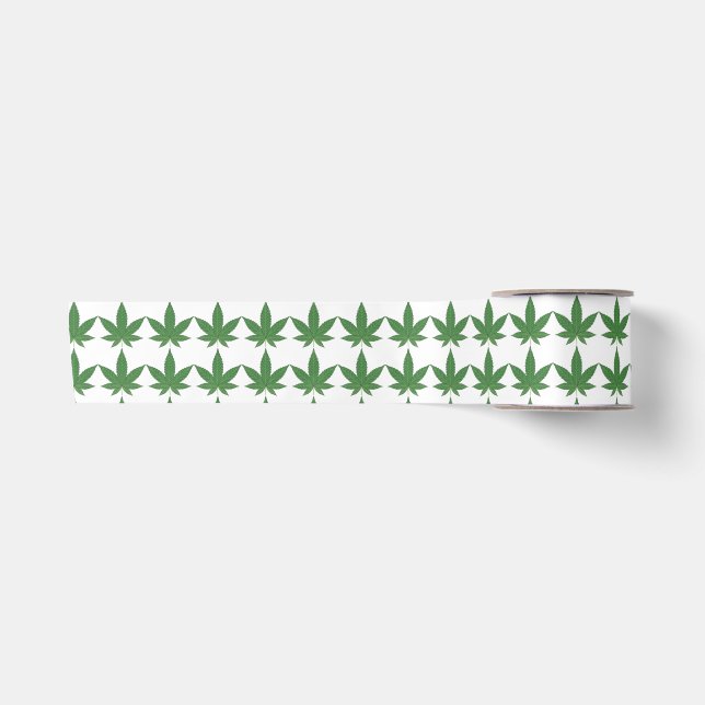 Weed Leaf Christmas Personalisiert Satinband (Vorderseite)