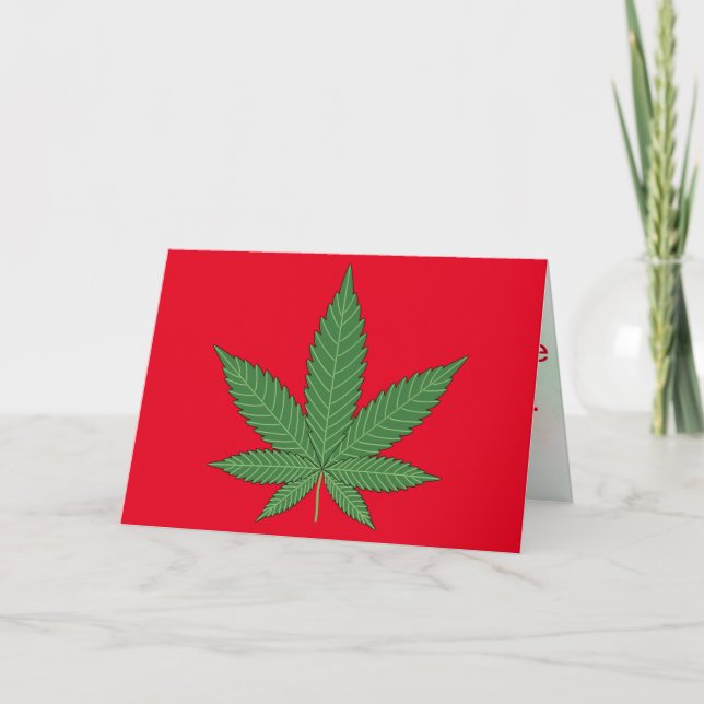 Weed Leaf Personalisiert Feiertagskarte (Vorderseite)