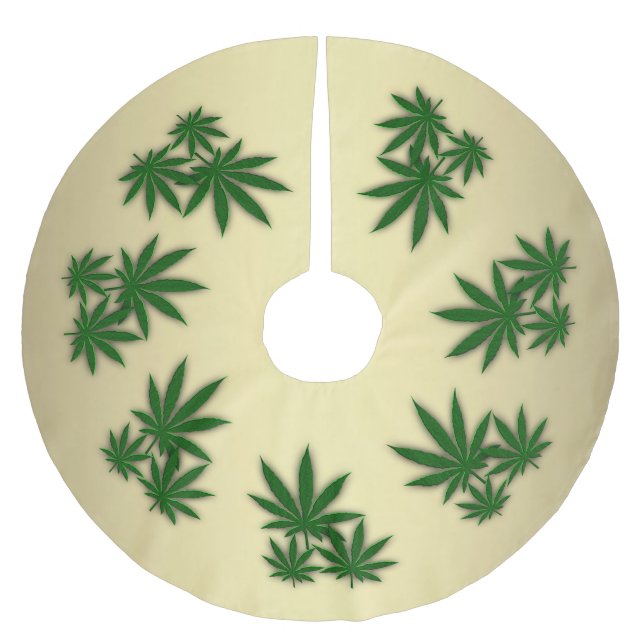 Weed Leaf Polyester Weihnachtsbaumdecke (Vorderseite)