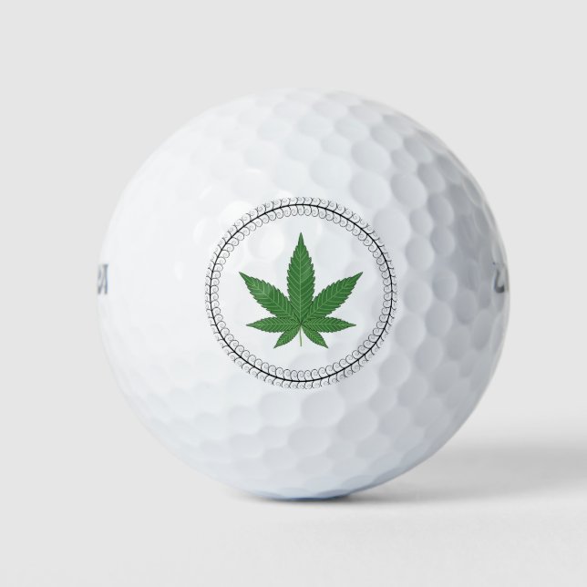 Weed Leaf Tree Swirl Trim Personalisiert Golfball (Vorderseite)