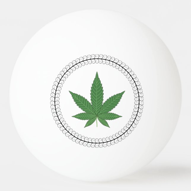 Weed Leaf Tree Swirl Trim Personalisiert Tischtennisball (Vorderseite)