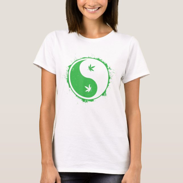 Weed Yin Yang T-Shirt (Vorderseite)