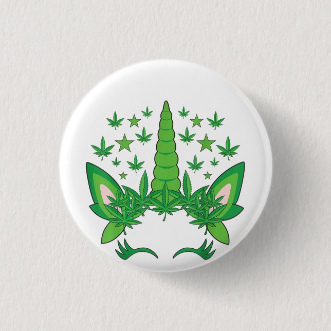 Weedicorn Button (Vorderseite)