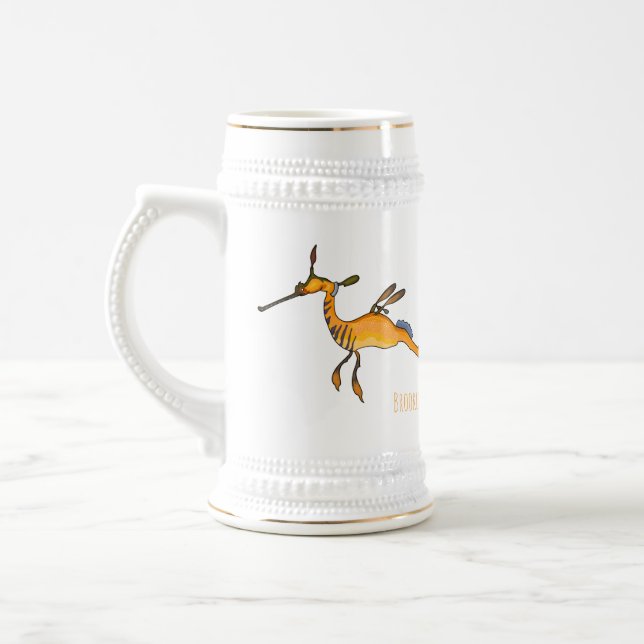 Weedy seadragon Cartoon Illustration Bierglas (Links)