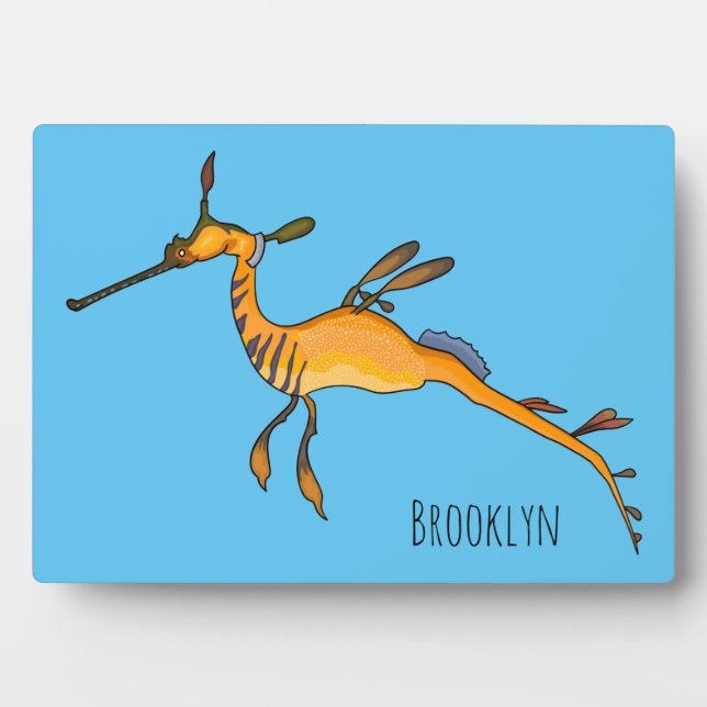 Weedy seadragon Cartoon Illustration Fotoplatte (Vorderseite)