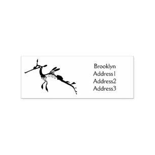 Weedy seadragon Cartoon Illustration Gummistempel