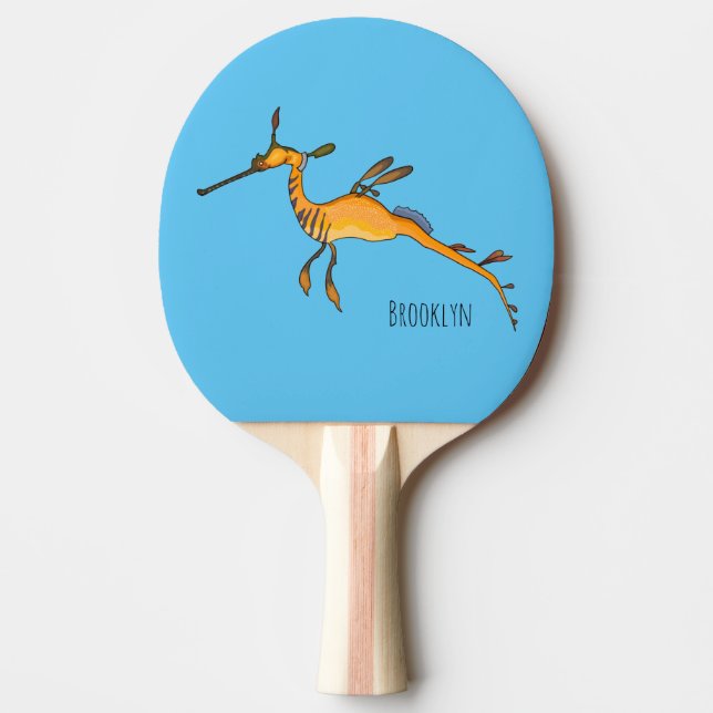 Weedy seadragon Cartoon Illustration Tischtennis Schläger (Vorderseite)