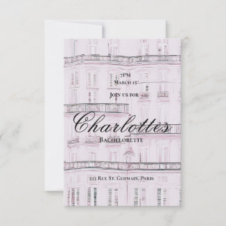 Weekend a Paris Bachelorette Invitation