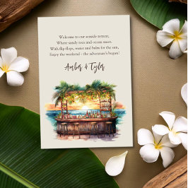 Weekend Destination Beach Hochzeit Begrüßungsgesch Begleitkarte