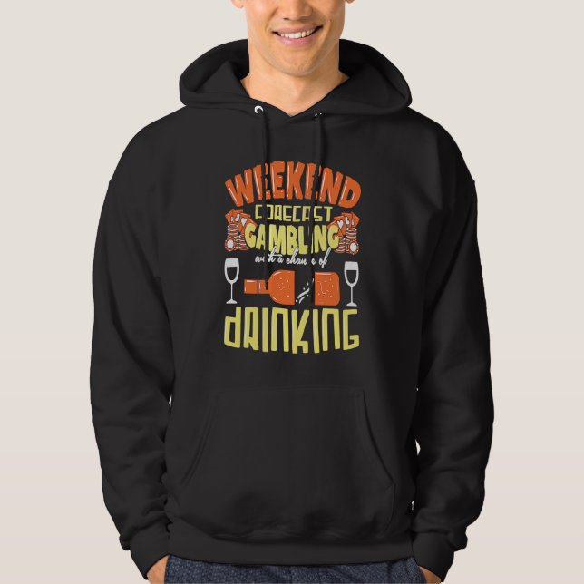 Weekend Gamer Fun An Poker Slot Beer Schnapps Cele Hoodie (Vorderseite)