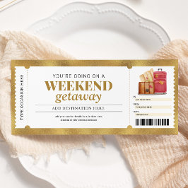 Weekend Getaway Gold Geschenkgutschein für Reisen Einladung