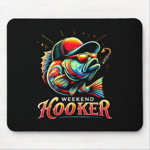 Weekend Hookerr Funny Fish Vater Liebe Fischerei V Mousepad