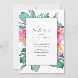 Weekend Invitations Tropical Flowers Einladung