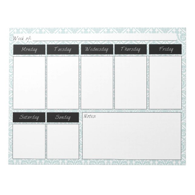 Weekend Muster Editor für blaues und schwarzes Dam Notizblock (Vorderseite)