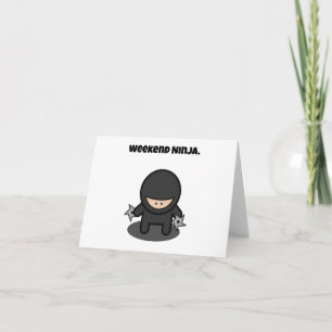 Weekend Ninja Funny Niedlich Japan Cartoon Karte