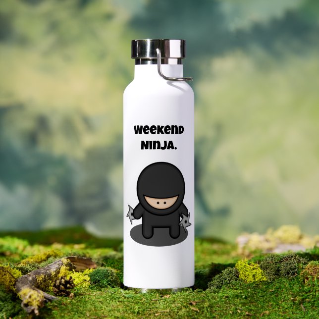Weekend Ninja Funny Niedlich Japan Cartoon Trinkflasche (Außenbereich (gedreht))