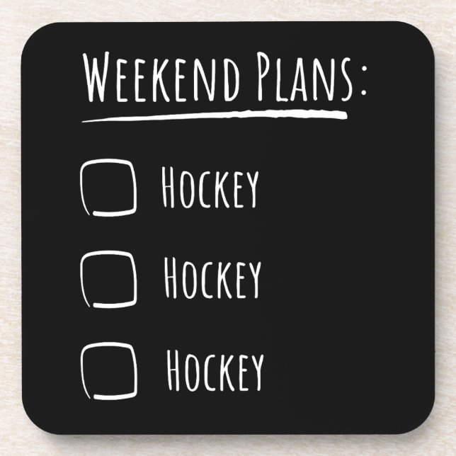 Weekend Plans Hockey Getränkeuntersetzer (Vorderseite)