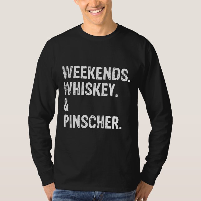Weekends Whiskey und Doberman Pinscher Cool T-Shirt (Vorderseite)