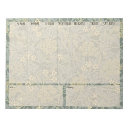 Weekly list - William Morris Jasmine Notepad Notizblock