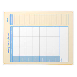 Weekly Menu Planner Notepad Notizblock