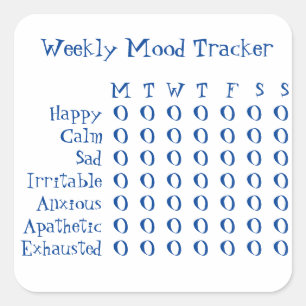 Weekly Mood Tracker Quadratischer Aufkleber