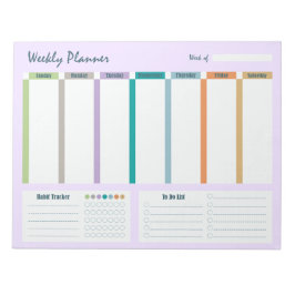 Weekly Planner Habit Tracker To Do List Notepad Notizblock