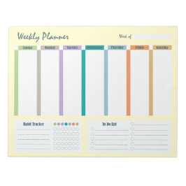 Weekly Planner Habit Tracker To Do List Notepad Notizblock