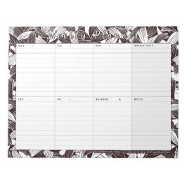 Weekly Planner Leaf Art Coloring Page Notepad Notizblock