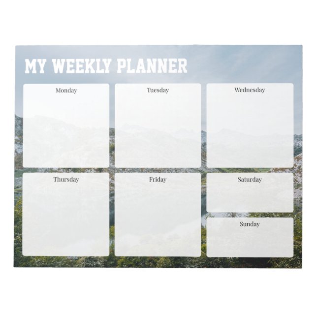Weekly Planner (mountain) for active people,  Notizblock (Vorderseite)