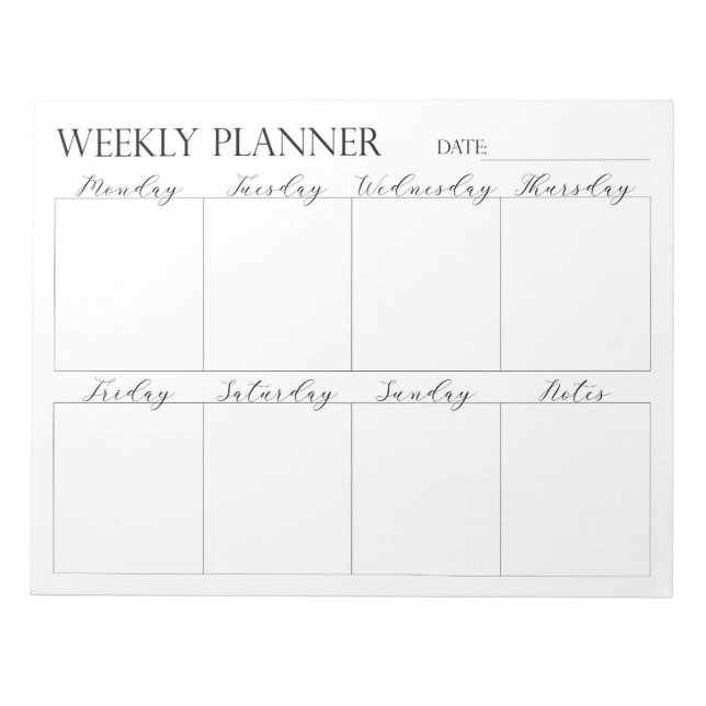 Weekly Planner, Notepad Notizblock (Vorderseite)