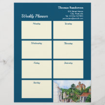 Weekly Planner Portmeirion North Wales Pen Ink