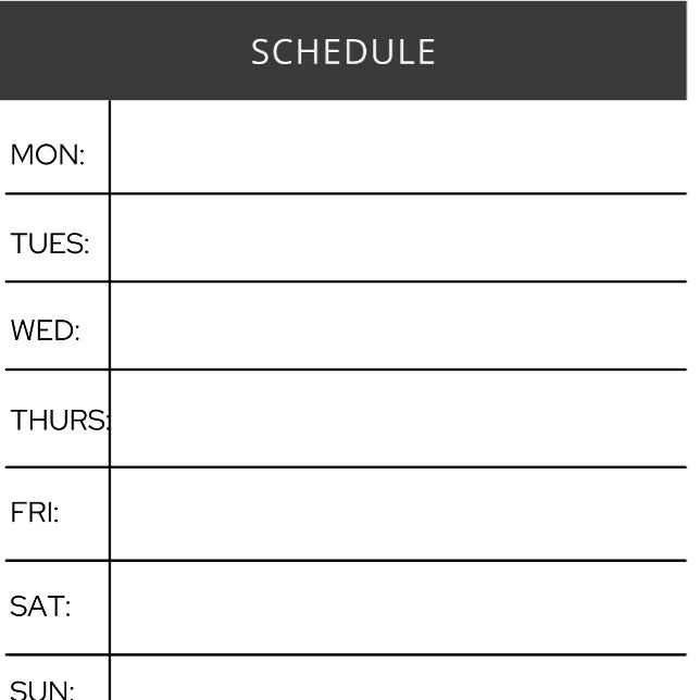 Weekly Schedule Tracker Post es notiert Post-it Klebezettel (Von Creator hochgeladen)