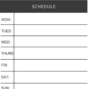 Weekly Schedule Tracker Post es notiert Post-it Klebezettel