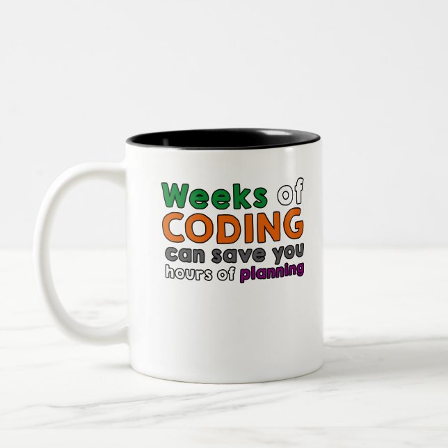 Weeks of coding zweifarbige tasse (Links)