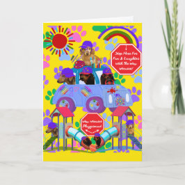 Weenie Dog Playground Card Karte