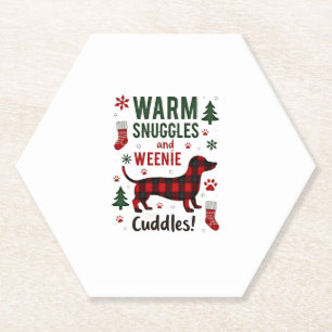 Weenie-Hund-Weihnachts-Pyjama-Shirt Süßer Wiener-H Untersetzer